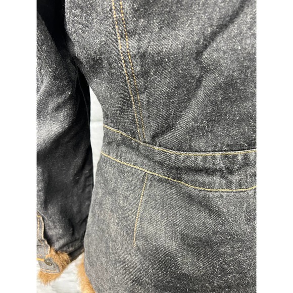 Marvin Richards denim faux fur lined jacket button up womens size S - Picture 6 of 11